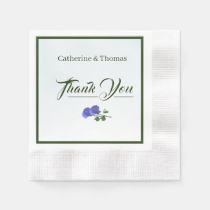 Serviette En Papier Napkin bleu et vert foncé