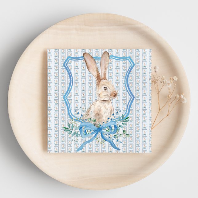 Serviette En Papier Napkin bleu lapin preppy (Créateur téléchargé)