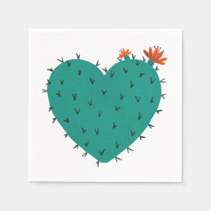 Serviette En Papier Napkin Coeur Succulent