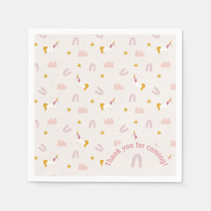 Serviette En Papier Napkin de la fête de la licorne - Pink Pastel Arc-