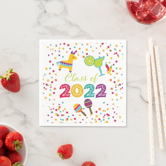 Serviette En Papier Napkin de la Fiesta - Blanc (En situation)
