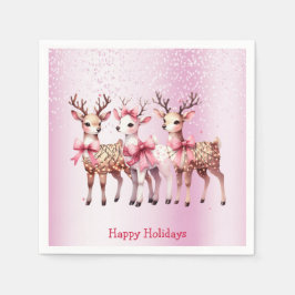 Serviette En Papier Napkin de Noël Deer Holiday
