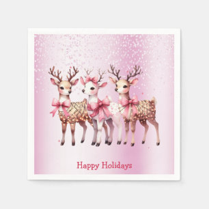 Serviette En Papier Napkin de Noël Deer Holiday