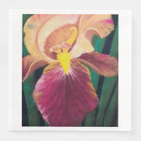 Napkin d'Iris violet et jaune