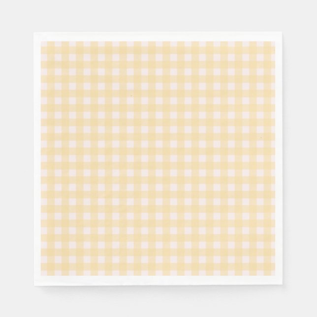 Serviette En Papier Napkin En vichy jaune (Devant)