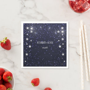 Serviette En Papier Napkin, Fête des mariées nocturne étoilée