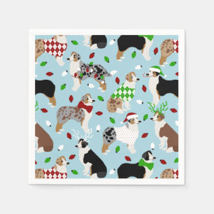 Serviette En Papier Napkins de berger australien de Noël