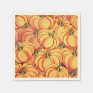 Serviette En Papier Napkins en papier citrouille
