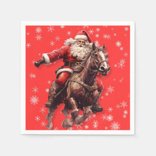 Serviette En Papier Napkins en papier Père Noël occidental