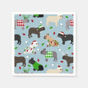 Serviette En Papier Napkins français Bulldog
