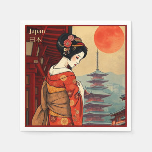 Serviette En Papier Napkins Japon geisha maiko restaurant japonais