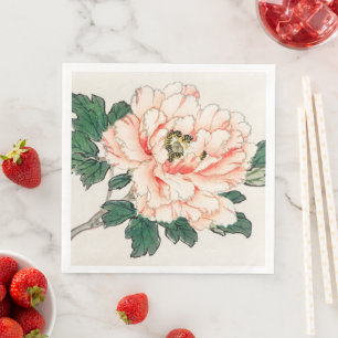 SERVIETTE EN PAPIER NAPKINS JAPONAIS ET ABEILLES IMPRIMÉS SUR MESURE