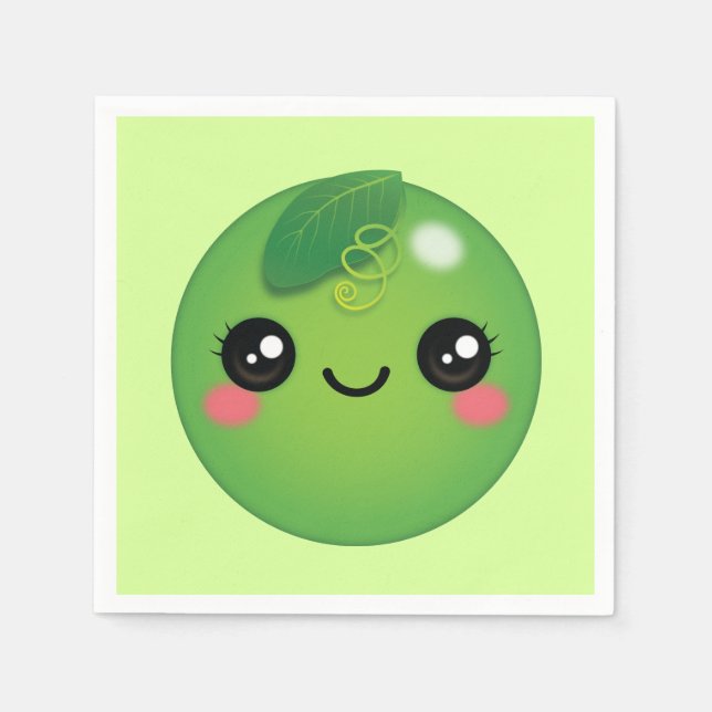 Serviette En Papier Napkins Kawaii Pea (Devant)