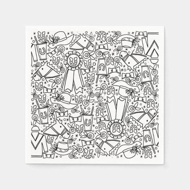 Serviette En Papier Napkins Kentucky Derby Party (Devant)