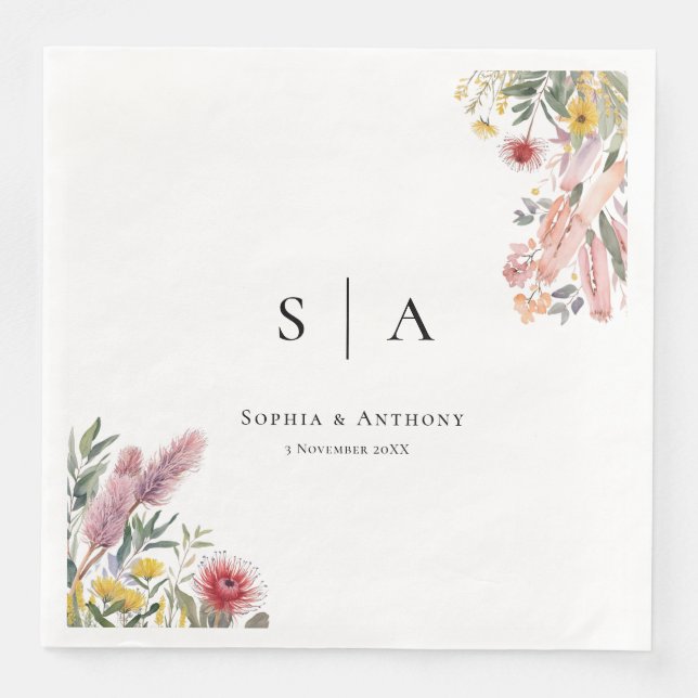 Serviette En Papier Napkins Mariage australien (Devant)
