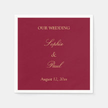 Napkins Mariage beige doré bordeaux