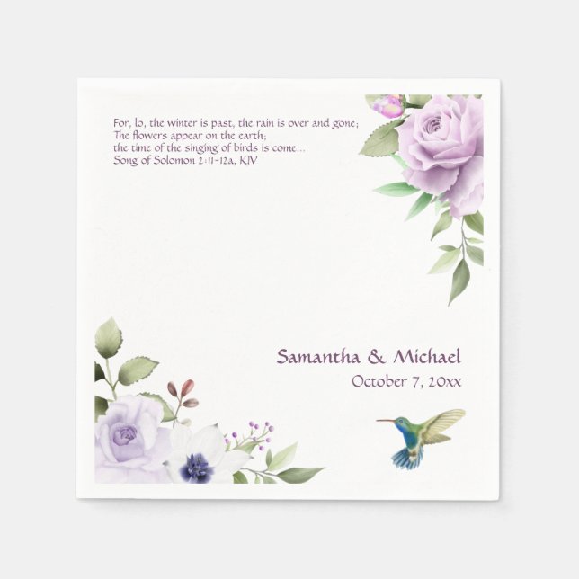 Serviette En Papier Napkins Mariage chrétien - Chanson de Salomon (Devant)