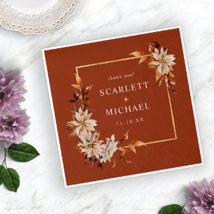 Serviette En Papier Napkins Mariage de automne en terre cuite