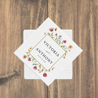 Serviette En Papier Napkins Mariage fleur sauvage