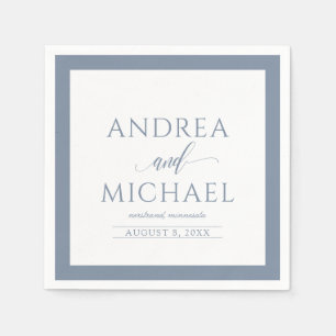 Serviette En Papier Napkins mariage   Luxe Calligraphie (Dusty Blue)