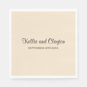 Serviette En Papier Napkins Mariage simple Champagne