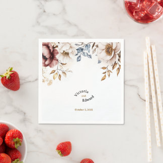 Serviette En Papier Napkins Mariage Victorian Peony Luxe