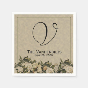 Serviette En Papier Napkins Mariage vintage Gardenia