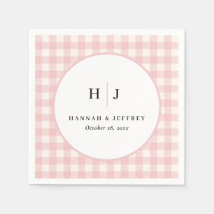 Serviette En Papier Napkins Pastel En vichy Mariage