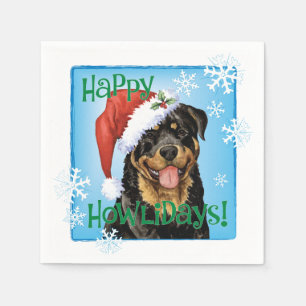 Serviette En Papier Napkins Rottweiler de Noël