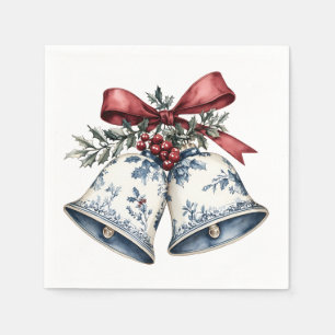 Serviette En Papier Napkins vintage Holiday Bells
