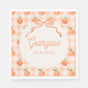 Serviette En Papier Naples à En vichy Peach Party