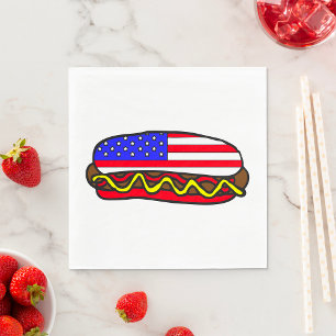 Serviette En Papier Naples américaine Hot Dog Food