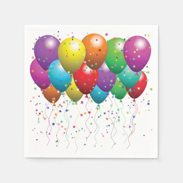 Serviette En Papier Naples/Balloons et Confetti (Devant)