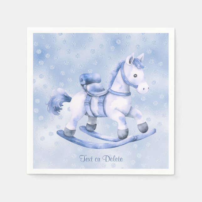 Serviette En Papier Naples Blue Rocse Horse (Devant)