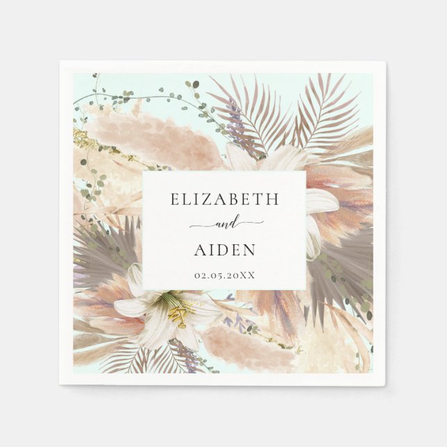 Serviette En Papier Naples Boho modernes (Devant)