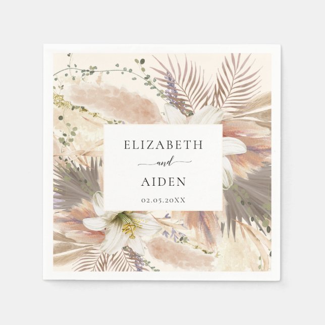 Serviette En Papier Naples Boho modernes (Devant)