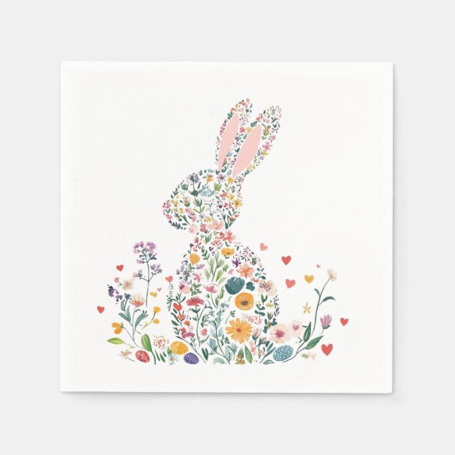 Serviette En Papier Naples Bunny de Pâques (Devant)