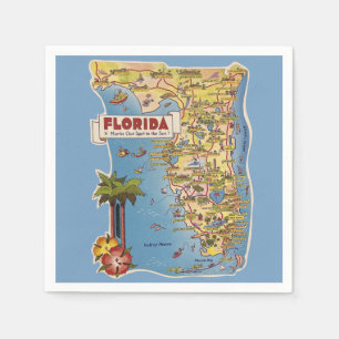 Serviette En Papier Naples Carte Floride