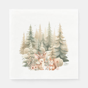 Serviette En Papier Naples d'anniversaire de bois