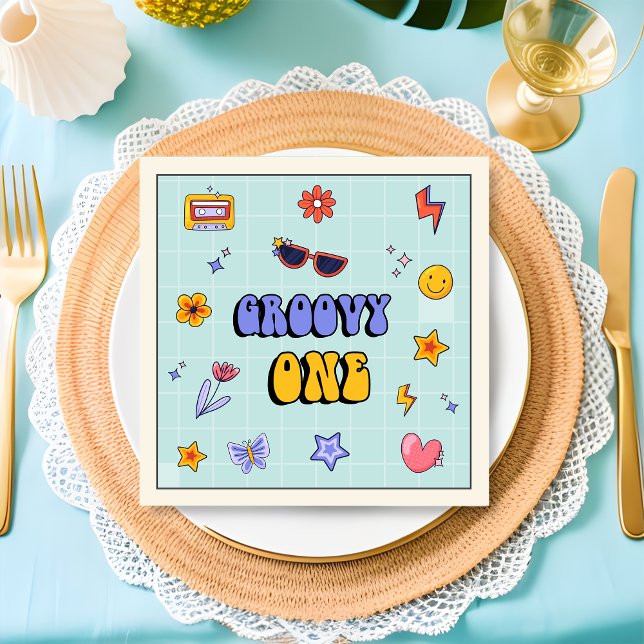 Serviette En Papier Naples d'anniversaire Retro super Hippie (Créateur téléchargé)