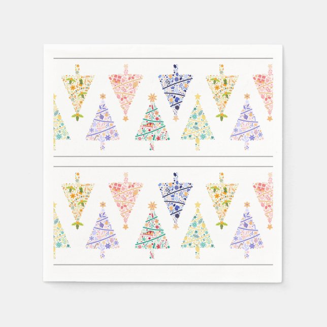Serviette En Papier Naples d'arbre de Noël modernes (Devant)