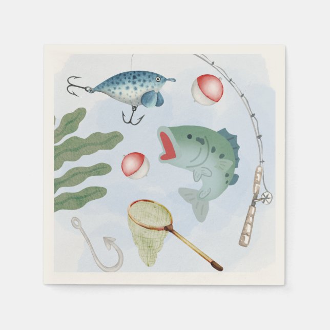 Serviette En Papier Naples de la partie de pêche (Devant)