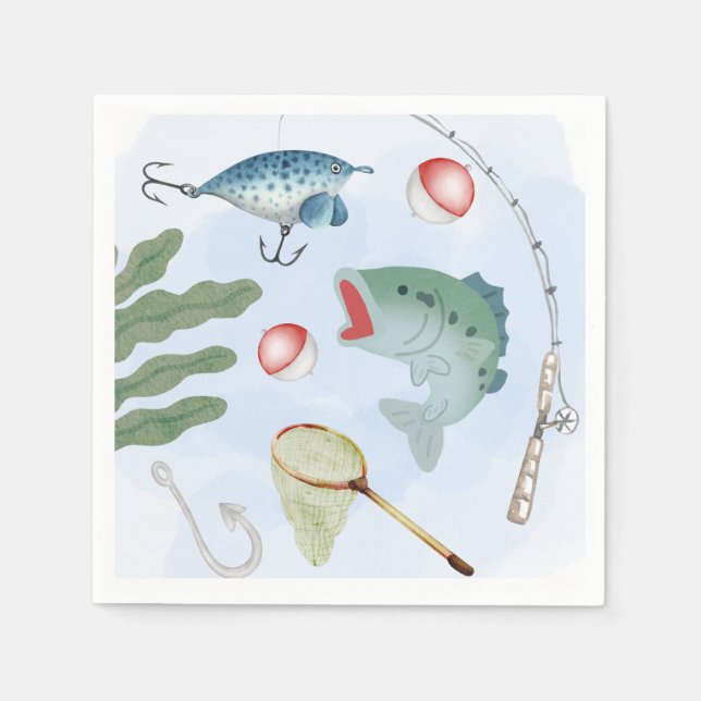 Serviette En Papier Naples de la partie de pêche (Devant)