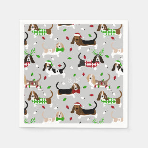 Serviette En Papier Naples de Noël Basset Hound