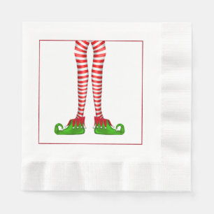 Serviette En Papier Naples de Noël Elf Legs