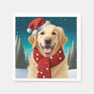 Serviette En Papier Naples de Noël Golden Retriever
