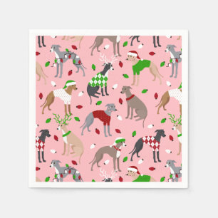 Serviette En Papier Naples de Noël italien Greyhound Dog
