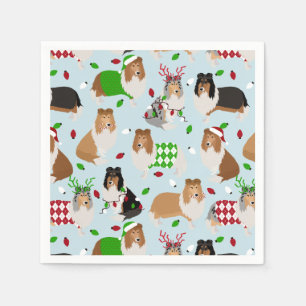 Serviette En Papier Naples de Noël Roough Collie