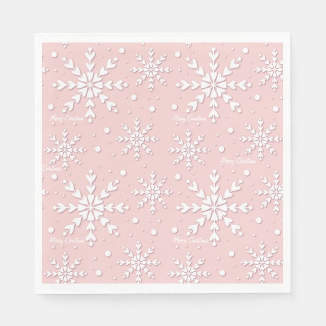 Serviette En Papier Naples de Noël Snowflake (Devant)