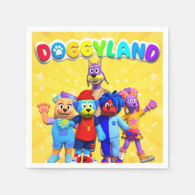 Serviette En Papier Naples Doggyland (Devant)